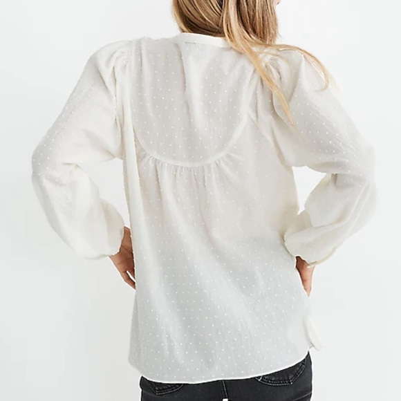 Madewell Balloon-Sleeve Peasant Top in Clipdot - Picture 3 of 12